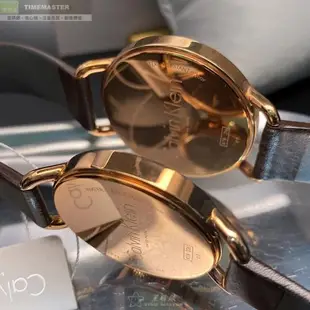 CK 凱文克萊男女通用錶 36mm, 42mm 玫瑰金圓形精鋼錶殼 古銅色簡約, 中二針顯示, 木紋錶面款 CKP0168