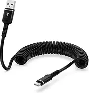 USB to USB C Cable Coiled Auto Wire, Type C Car Phone Charger Fast Charging Cord for iPhone 16e 15 Pro Max/16 Pro/16 Plus/Galaxy/Pixel, Retractable USB-C Power Line for Apple Carplay & Android Auto