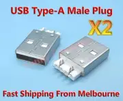 2x USB Type-A Male Plug Connector For USB Flash Drive U-Disk Computer Repair B