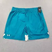 Under Armour UA Mens 2XL Stretch Training Shorts Teal Elastic Loose Fit NWT