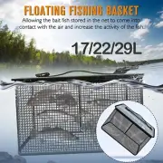 Floating Fishing Basket Collapsible Fish Basket Quick-Drying Rubber Coated Net
