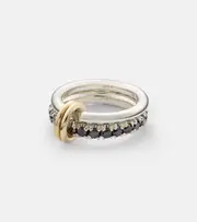[Spinelli Kilcollin] Spinelli Kilcollin Enzo SG Noir sterling silver and 18kt gold linked rings with black diamonds L 1/2 silver