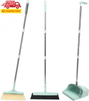 Broom and Dustpan Set,Squeegee Broom,Long Handle Broom and Dustpan Set,Broom wit