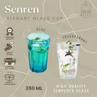 在飛比找蝦皮購物優惠-透明藍色玻璃杯 SENREN 優雅玻璃杯 350ml