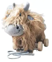 Little Bird Told Me Hubert Cow 2 in 1 Pull Along Hug Baby Soft Toy Brown Fun 6m+