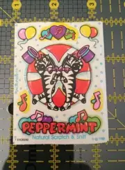Vtg 80’s ILLUMINATIONS Scratch & Sniff Stickers - PEPPERMINT Zebra -