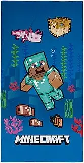 MINECRAFT Towel | Super Soft Feel, Ocean Gaming Design | Perfect The Home, Bath, Beach & Swimming Pool | One Size 140cm x 70cm