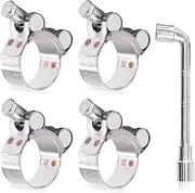 304 Stainless Steel T-Bolt Clamp Heavy Duty T-Bolt Pipe Tube Hose Clamps (4PCS, 29-31MM)