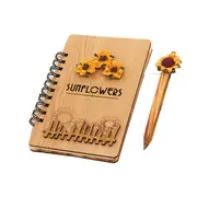 Creative Wooden Cover Notebook Vintage Notepad Journal Diary Office School Supplies