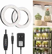 SIYOMG - 6.3" Ceiling Grow Lights for Indoor Plants, 144 LED Full Spectrum Grow Lights, with 3/9/12H Auto Timer Switch, 3 Light Modes, 10 Levels of