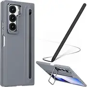 Galaxy Z Fold6 Case with Stylus Pen, Fold 6 Cover with Stand and S Pen Slot, Screen Protector Case for Samsung Galaxy Z Fold6 with Kickstand Grey