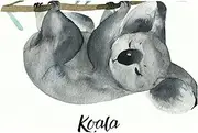 Outdoor Rug, Washable Rug, Porch Rug Machine Washable, Indoor Outdoor Area Rug, Floor Mat for Farmhouse, Layered Door Mats, Living Room, Koala Cartoon Animal