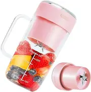 Portable Blender Shakes and Smoothies Personal Blender 14 oz Easy to Clean,Fit Kitchen/Gym/Travel/Office, BPA-Free for Powerful Blending Performance,Pink
