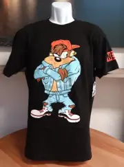 Looney Tunes Taz Life & Bugs Bunny Neff Mens Womens T-Shirt Size Medium Black