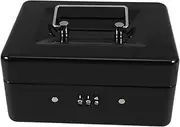 Box Portable Metal Cash Box with Key Lock Secure Small Safe Box for Home Office Removable Tray for Documents Durable Construction Elegant Design Ample Storage Space