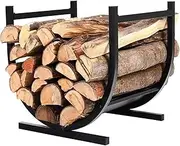 Firewood Holder，Firewood Rack Outdoor， Curved Lumber Firewood Rack, Stove Log Rack Kindling Stacker, Waterproof Outdoor Firewood Storage