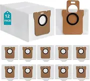 12 Pack Robot Vacuum Dust Bag for Dreame for Dreametech L10s Ultra,L10 Ultra,X20 pro,X20 pro plus,L20 Ultra,L20 Pro,For Xiaomi X10 plus,Replacement Large Capacity Auto-Seal cleaner Accessories Parts