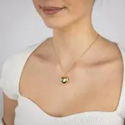 Sterling Silver Gold Plated Fancy Heart Pendant, 9ct Yellow Gold Silver Filled 45cm Curb Chain 30 gauge (15250346)