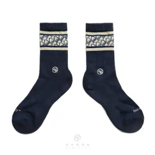 【HOWDE LAB】Classic Socks Dark Blue Daily 深藍色 老花紋 銀離子 抗菌纖維 除臭襪 中高筒襪 男女款