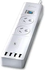 SANSAI Power Board Strip Extension 2 Outlet Surge 4 USB Charger (2 Way)