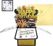 Pop Up Happy Birthday Card,3D Candle Cake Happy Birthday Pop Up Greeting Boxed Cards,Special for Friends Kids Families Boys and Girls