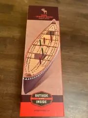 Outside Inside - Hand Painted Canoe Cribbage Board