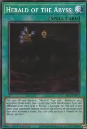 A1382 YUGIOH SPELL CARD HERALD OF THE ABYSS SR14-EN032