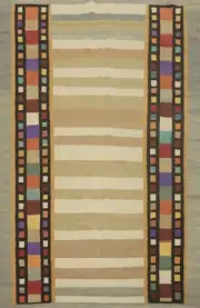 Striped Kilim Rugs Flatweave Pile Wool Kelim Carpets 7x10 ft