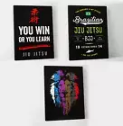 Jiu Jitsu Canvas - Set of 3 - BJJ Wall Art Color - Brazilian (12 X 18 Inches)