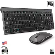Delton N36 Slim Wireless Keyboard and Optical Mouse Combo, White