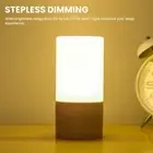 Small LED Wood Table Lamp USB Charging Warm Light 3000K Long Battery Life