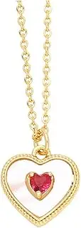 [OSCCI] Dainty Zircon Shell Heart Pendant Necklace for Women Girls Anniversary Birthday Jewlery Gift