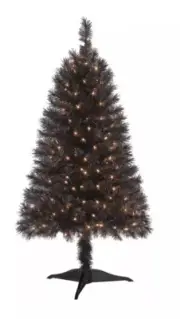 Holiday Time 4' PRE LIT Indiana Spruce BLACK Artificial XMAS Tree Halloween