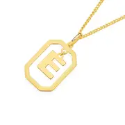 9ct Gold Octagon Floating Initial 'e' Pendant