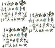 [TEHAUX] 112 Pcs Marine Life Pendant Animal Earrings Hand Jewelry Vintage Necklace Bracelet Charms Retro Jewelry Charm DIY Jewelry Charms Shell Antique Key Chain Accessories M72 Alloy