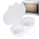 2x Poached Egg Maker Microwave | DIY Eggs Round Poached 2 Eggs Capacity Steamer
