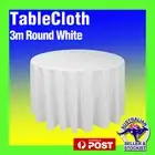 Tablecloths Round White Wedding Markets Table Cloths Event Party Trestle 305CM