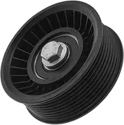 X AUTOHAUX Drive Belt Idler Pulley for Jaguar F-Type 2014-2024 Serpentine Tensioner Pulley Idler with Bolt Washer No.DX2319A216DA/C2D21157 Plastic Black 1 Pcs