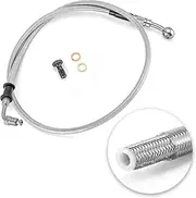 Mofun 38" Extended Length ABS Upper Braided Brake Line Kit For 16-18" Handlebar Compatible with Harley Softail Street Bob 2018-2024, Fit Softail Heritage Classic Low Rider, Chrome Stainless Steel