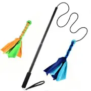 Dog Extendable Teaser Wand Pet Teasing Flirt Pole Interactive Toy with 2 Cott...