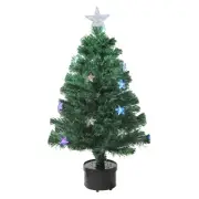 Northlight 3' Color Changing Fiber Optic Christmas Tree with Stars