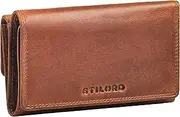 [STILORD] Daria' Modern Genuine Leather Purse Women's Leather Wallet Large RFID Purse Women Wallet Long Purse 14 Card Slots Extra Coin Compartment in Landscape Format