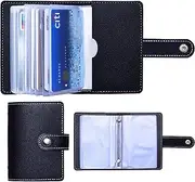 [SuperJpsor] Slim Minimalist Mini Case Holder Organizer Wallet, Soft PU Leather Credit Card Holder with 26 Card Slots, for Men and Women's, Black, Minimalist