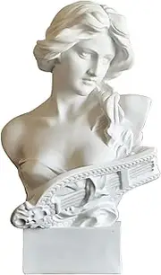 Musical Greek Goddess Statue White Sculpture Resin Roman Goddess Bust Statues for Home Decor Coffee Table Office Living Room Collection Figurines Art Decoration (The Goddess)