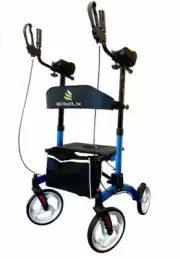 Upright Rollator Stand Up Folding Rollator Walker with Padded Armrests & Seats
