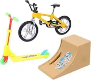 COMNESTBI 1 Set Mini Finger with Bike Ramp Scooter Educational Fingertip Movement for Adults for Desk Decoration Finger