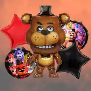 5Pcs Five Nights at Freddys Theme Balloon Set Kids Video Game Party Decorations
