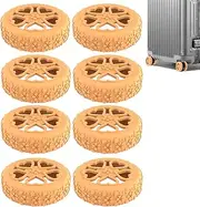 [Generic] Luggage Wheel Covers | Silicone Suitcase Wheel Covers Anti-Noise - 8X Roller Protective Case Caster Shoes, Wear-Resistant & Flower Texture, Luggage Accessories