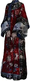 [JIMINISO] Traditional Dress Ethnic Style Retro Qipao Buttoned Placket Imitation Embroidered Palace Queen Improved Cheongsam Dress