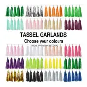 Multicoloured Tissue Paper and Foil Tassel Garland 5pk